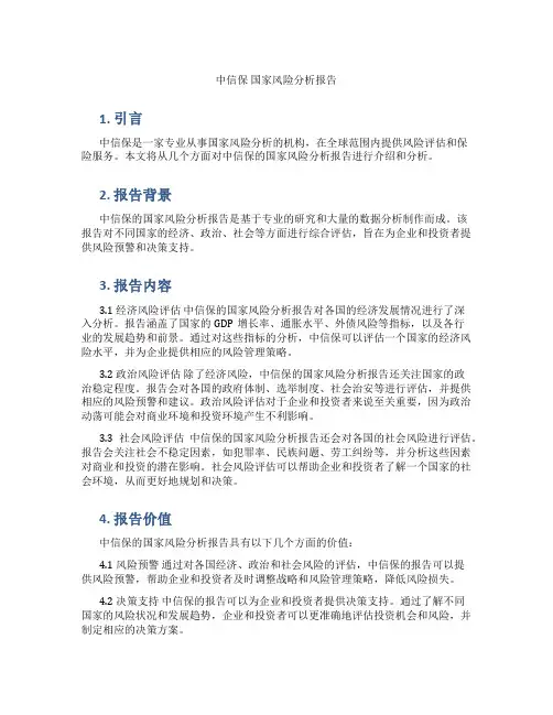 中信保 国家风险分析报告