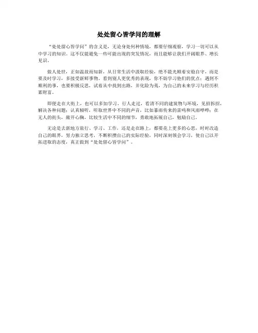 处处留心皆学问的理解