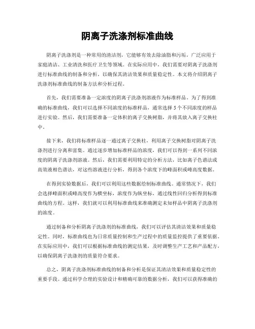 阴离子洗涤剂标准曲线