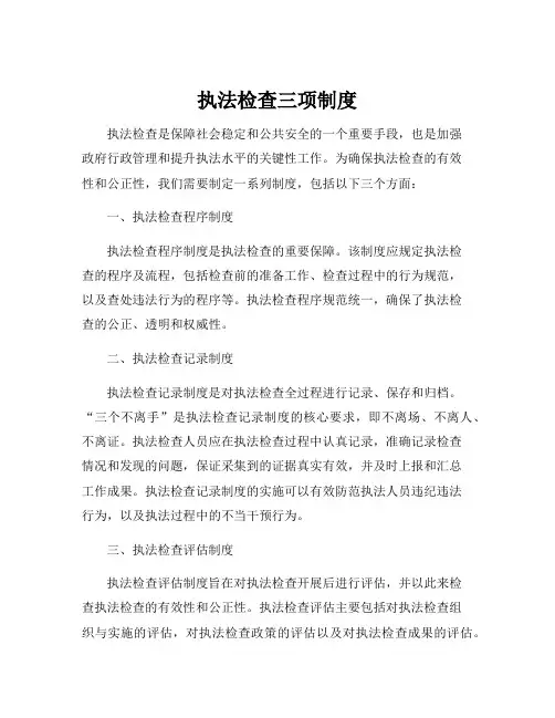 执法检查三项制度