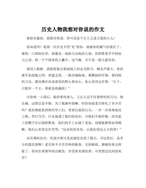 历史人物我想对你说的作文