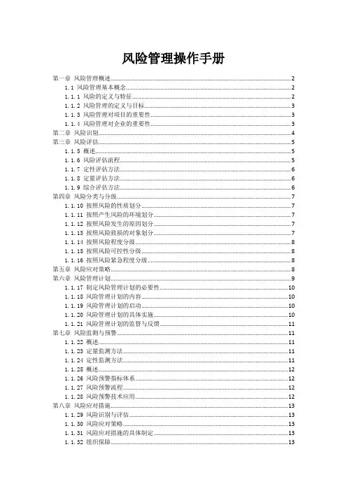 风险管理操作手册