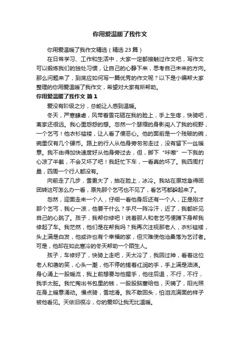 你用爱温暖了我作文