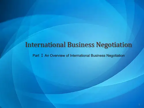 国际商务谈判(英文版)Chapter 3 The Negotiation Process