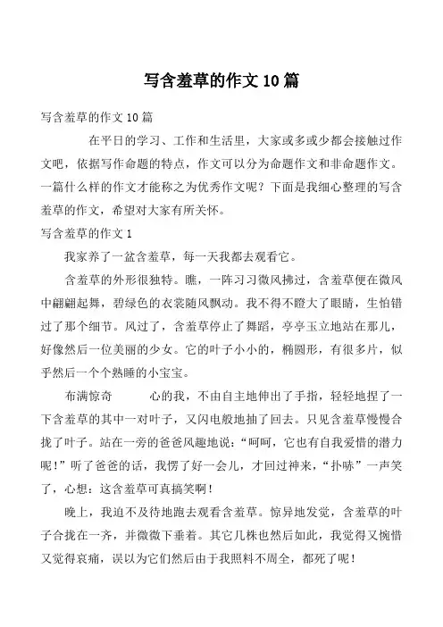 写含羞草的作文10篇