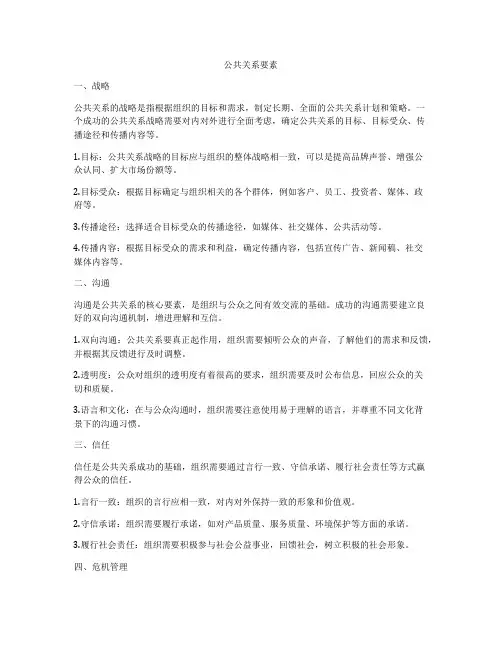 公共关系要素