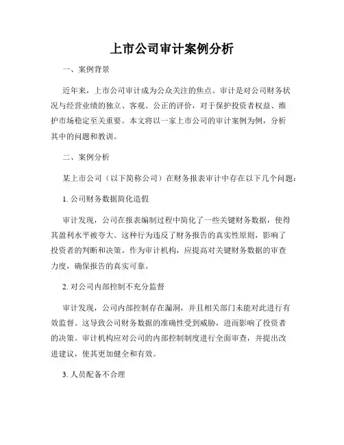 上市公司审计案例分析
