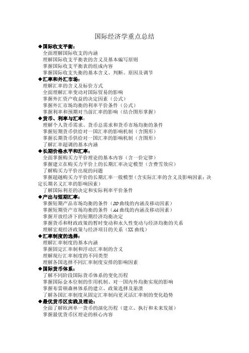 国际经济学重点总结