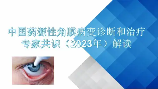 中国药源性角膜病变诊断和治疗专家共识2023年解读