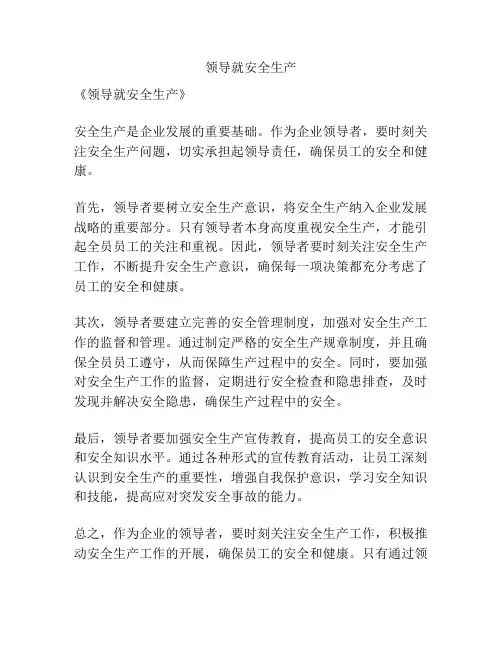 领导就安全生产