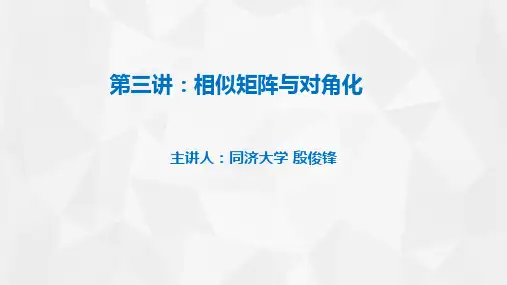 第三讲：相似矩阵与对角化