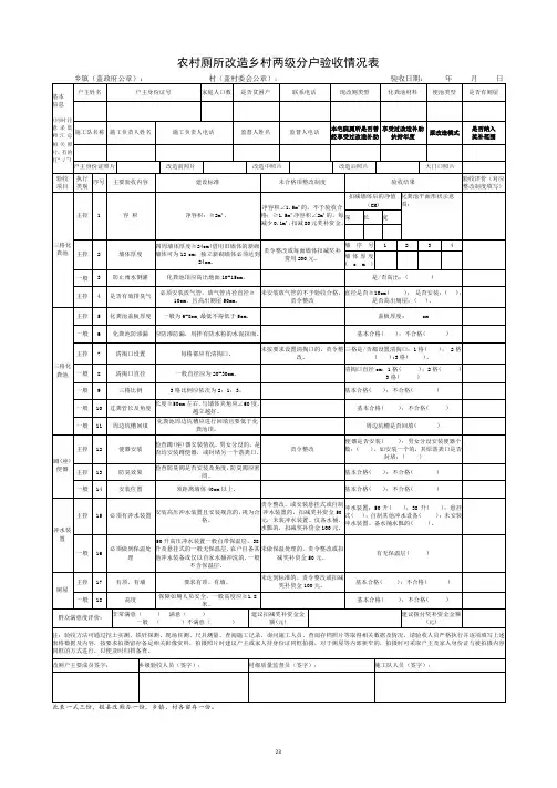 农村厕所改造验收情况表(A3)