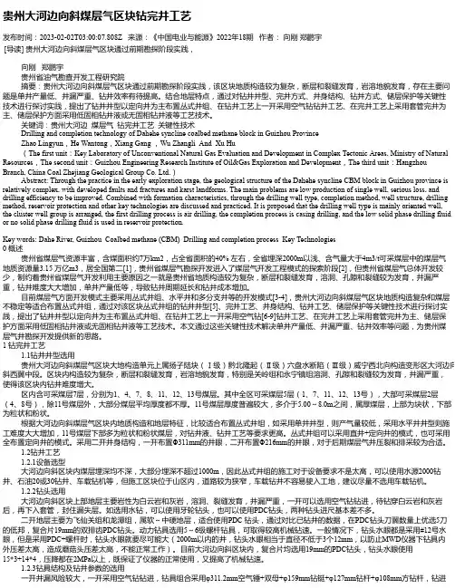 贵州大河边向斜煤层气区块钻完井工艺