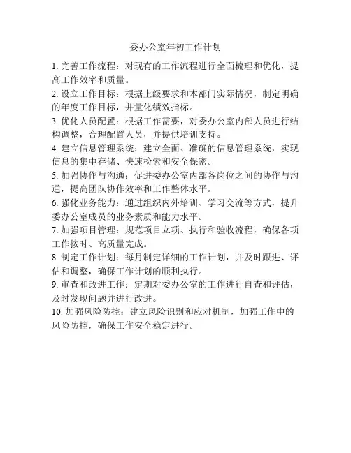 委办公室年初工作计划