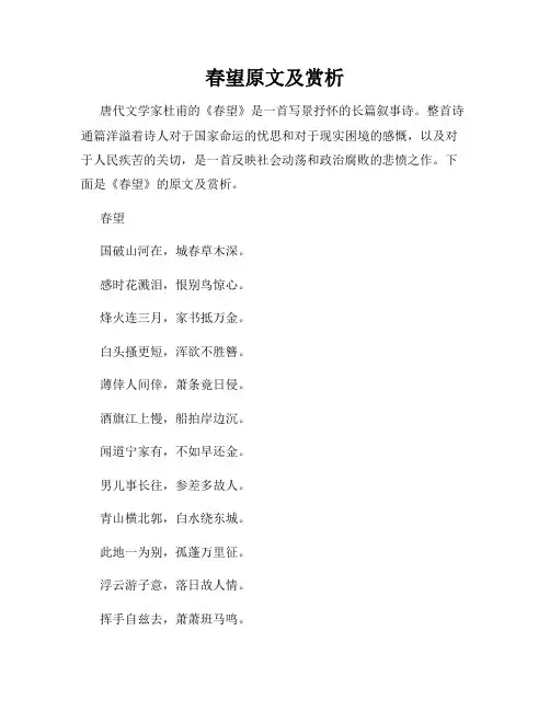 春望原文及赏析