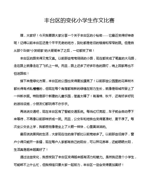 丰台区的变化小学生作文比赛