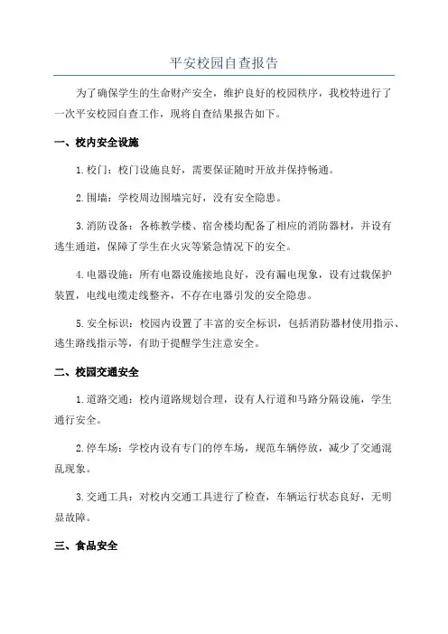 平安校园自查报告