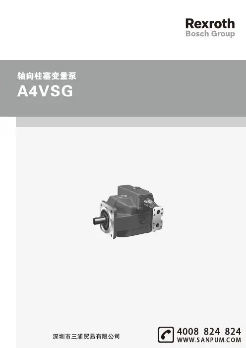 A4VSG 轴向柱塞变量泵 技术手册说明书