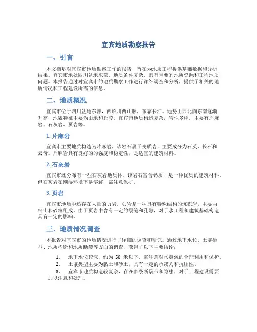 宜宾地质勘察报告