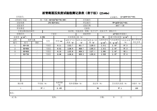 沥青马歇尔试验及抽提试验及钻芯密度