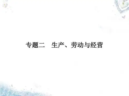 【高考政治】2018最新版本高考政治二轮复习_专题二_生产、劳动与经营课件(精品通用版)