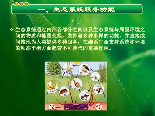 生态系统服务功能价值评估PPT课件