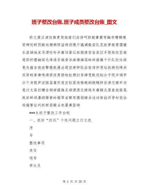 班子整改台账,班子成员整改台账_图文