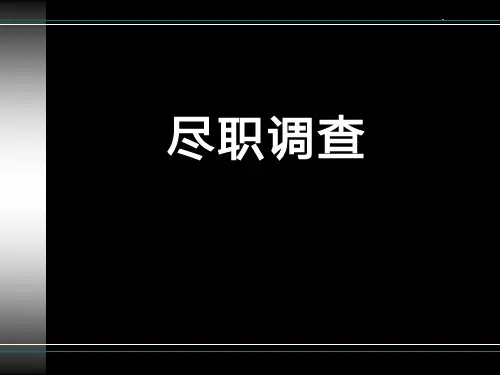 律师实务-尽职调查