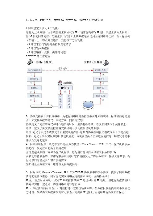 tcpip考试重点总结看完必过~~
