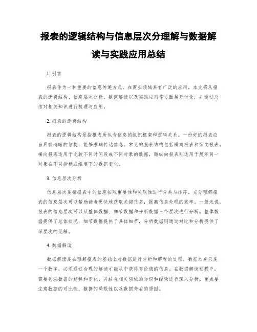 报表的逻辑结构与信息层次分理解与数据解读与实践应用总结