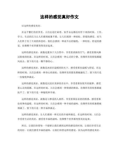 这样的感觉真好作文
