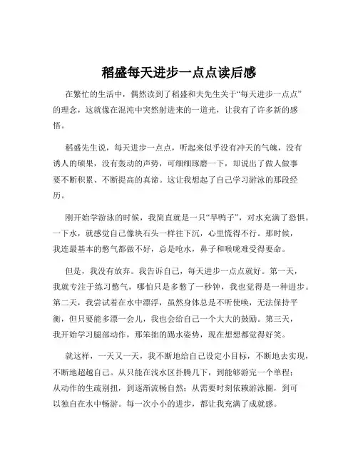 稻盛每天进步一点点读后感