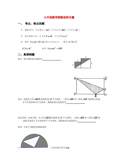 (完整word版)小升初数学阴影面积专题