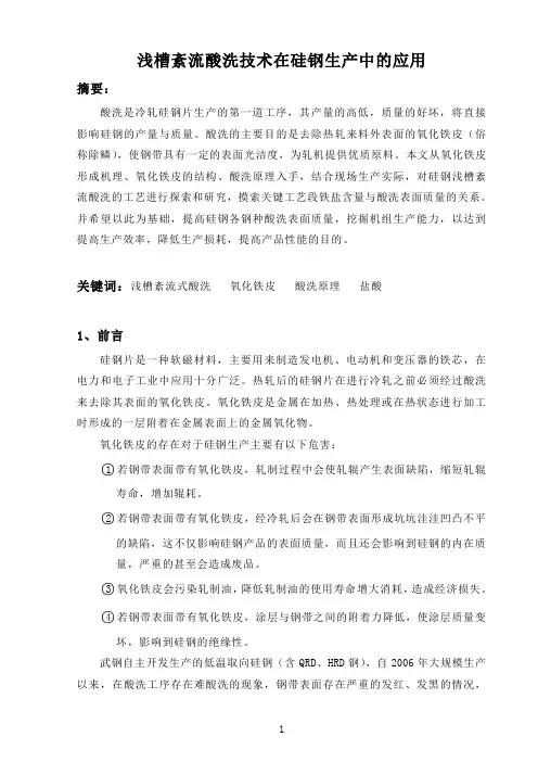 浅槽紊流酸洗技术在硅钢生产中的应用