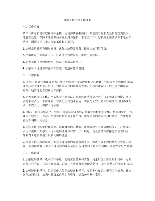 镇国土所年度工作计划