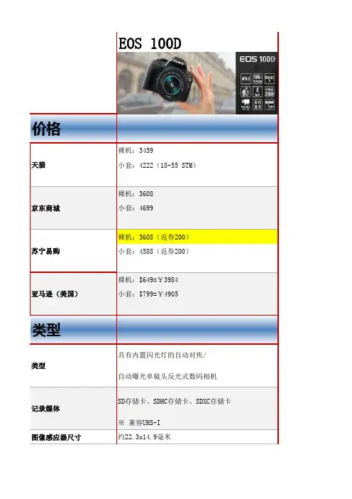 佳能半幅相机参数对比6D60D600D650D70D7D100D