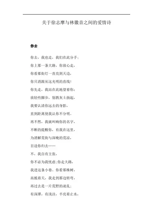 关于徐志摩与林徽音之间的爱情诗