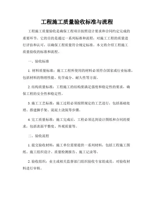 工程施工质量验收标准与流程