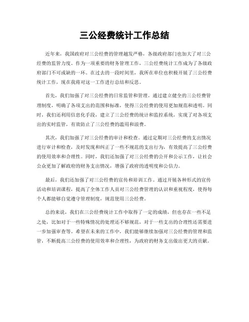 三公经费统计工作总结