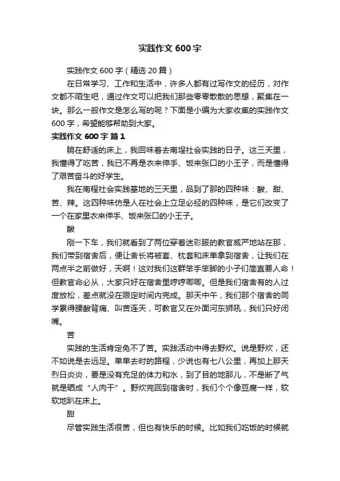 实践作文600字（精选20篇）