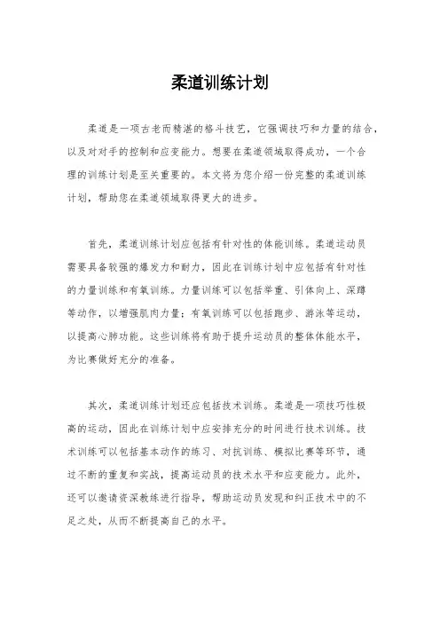 柔道训练计划