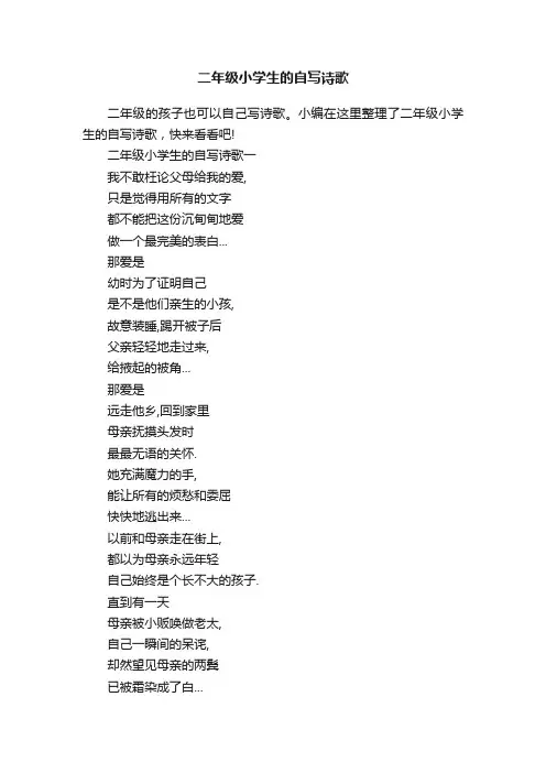 二年级小学生的自写诗歌