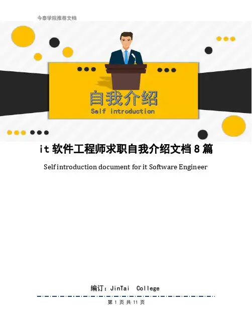 it软件工程师求职自我介绍文档8篇