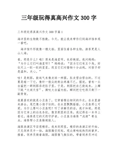 三年级玩得真高兴作文300字