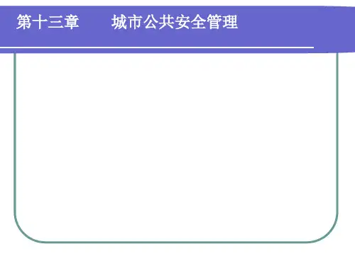 市政学-城市公共安全管理