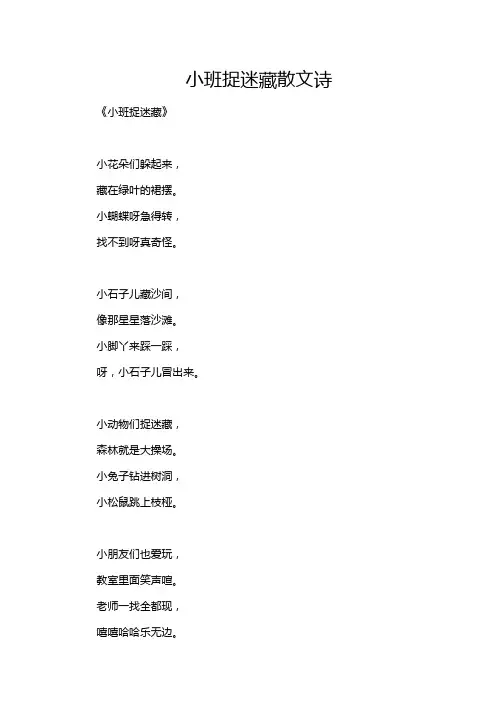 小班捉迷藏散文诗