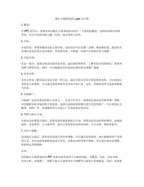 融合方案策划活动ppt怎么做
