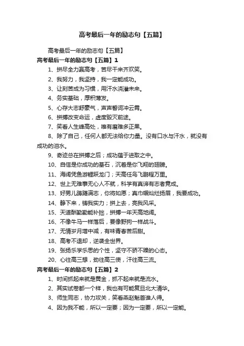 高考最后一年的励志句【五篇】