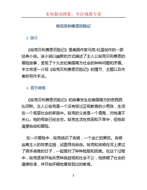 哈克贝利费恩历险记