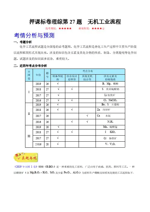 2020高考化学押题及答案 (3)